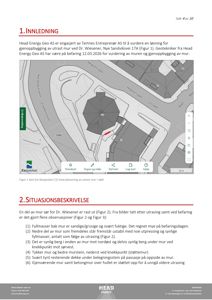 Kart fra Kartverket som viser plassering av utrust mur i rød farge.