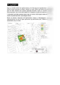 Situasjonsplan som viser bygningens plassering på tomten i forhold til nabogrannene og eiendomsgrenser.