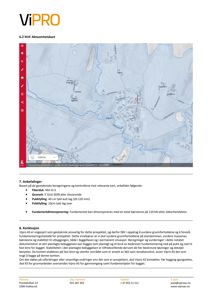 En situasjonskart eller aktsomhetskart som viser grunnforholdene (gruntnivå, grunnvann) for et byggeprosjekt.