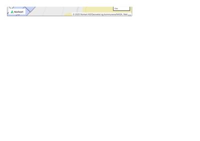 Et kart med Norkart-logo og opphavsrett, som viser en del av et kartgrunnlag.