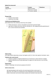 Et situasjonskart som viser et område med høydemåler (konturlinjer), en rød linje som sannsynligvis markerer en grense eller vei, og et gult område merket '6/2' med en liten bygningssymbol.