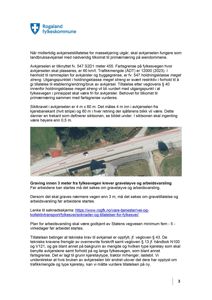 Luftfoto av en vei med en rød linje som markerer en avkjørsel.