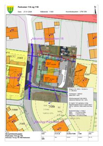 Situasjonsplan (tomtekart) som viser tomtens plassering i forhold til nabolag, veier og grunneiergrenser.
