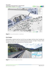 Et fotografi av en bro over en elv, tatt fra Google Streetview, med en liten kartinnsats i høyre hjørne.