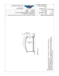 Snittegning (SNITT A-A) som viser tverrsnittet av en hytte, inkludert takkonstruksjon, vegger og grunnplan.