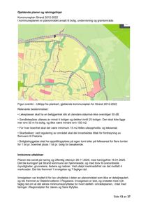 Et utklipp fra plankart (kommuneplan) som viser et planområde med arealbruksinndeling (fargekodet) og vegnett.
