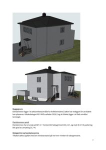 3D-visualisering av et planlagt hus sett fra to ulike vinkler.