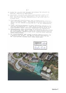 Flyfoto av et industriområde med overlagte ruter og tekst som viser eiendomsnummer og arealdata.