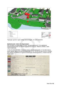 Bildet viser en situasjonsplan med 3D-visualisering av et område, inkludert eksisterende og planlagt bebyggelse, samt en reguleringsskjema (kartlegging) for å vise ulike arealbruksklasser.