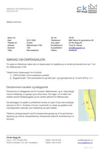Et kart som viser eiendommen på Målsnesveien 2185, med en markør for byggeplass og en gul omrisset som antageligvis viser eiendomsområdet.