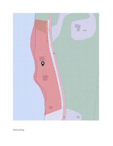 Et kart som viser et område med topografi (høydekurver), veg (rute 854) og en markert tomt eller byggefelt.