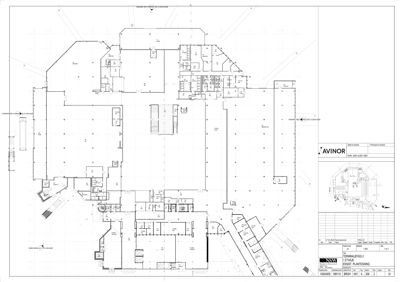 Etasjeplan (plantegning) for Terminalbygget 2, Lufthavnen, som viser romfordeling og arealoppdeling.