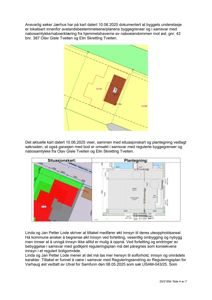 Bildet viser en situasjonsplan (til venstre) og en plantegning (til høyre) som er del av et byggesøknadsmateriale.