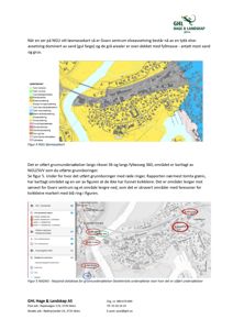 Bildet viser to kart som illustrerer geologiske forhold (leiemasser) og grunnundersøkelsesplasseringer i Gvarv sentrum.