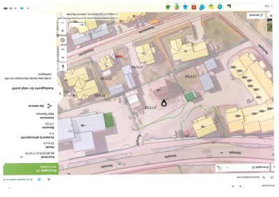 Kartutsnitt fra kommunekart.com som viser eiendomsgrenser, bygninger og infrastruktur.