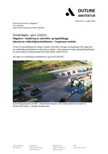 Fotografi av en gjenvinningsstasjon med containere og binger, som illustrerer den eksisterende situasjonen på byggeplass.