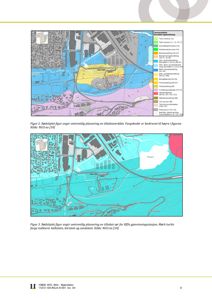 Kart som viser geologiske soner og grunnforhold i et område, med fargekoder og tekster.