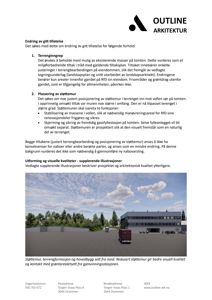 3D-visualisering av et planlagt bygg, en støttemur og omgivelsene sett fra nord.