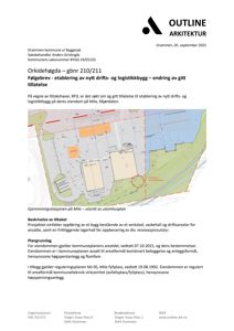 Utsnitt av utomhusplan som viser bygningenes plassering, veier og arealbruk på tomten.