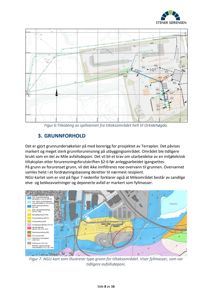 Bildet viser to kart som illustrerer grunnforhold, forurensning og fyllmasser på et byggeområde.