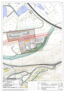 Situasjonskart som viser tomtens plassering, omgivende infrastruktur, høydeforhold og naboeiendommer.