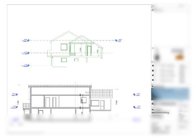 Snittegning (Snitt B) som viser bygningens tverrsnitt, høyder og romfordeling.