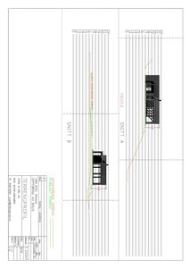 Snittegning (Snitt A og Snitt B) som viser bygningens tverrsnitt i forhold til terrenget.