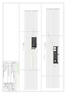Snittegning (Snitt C og D) som viser bygningens høydeprofil i forhold til terrenget.