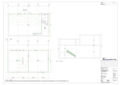 Etasjeplan (1. etasje) som viser romfordeling, dører, vinduer og mål for en bygning.