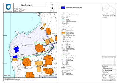 Situasjonskart som viser eiendommen 56/12 med omgivende bebyggelse, vegnett og topografi.