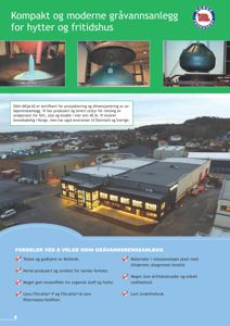 Fotografi av et gråvannsrenseanlegg (Odin Miljø AS) med omgivende landskap og bygninger.