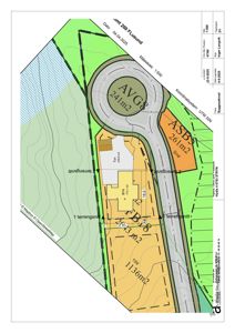 Situasjonsplan som viser tomtens beliggenhet, areal (BYA, TBA), nabotomter, veier og terrengforhold.