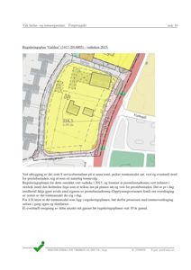 Situasjonsplan fra en reguleringsplan som viser tomtens beliggenhet i forhold til nabolag og veier.