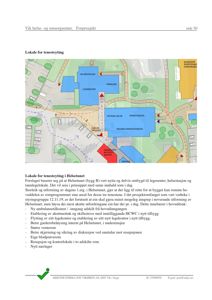 Situasjonsplan som viser plassering av ulike funksjoner (legekontor, tannleie, rehabilitering) i forhold til eksisterende bygninger og veier i Helsetunet.