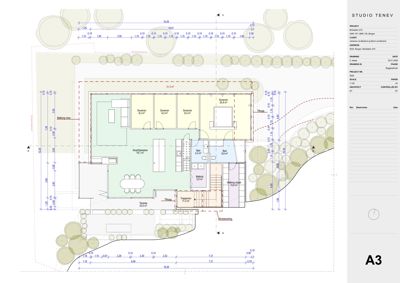Etasjeplan (1. etasje) som viser romfordeling, mål og areal for en bolig.