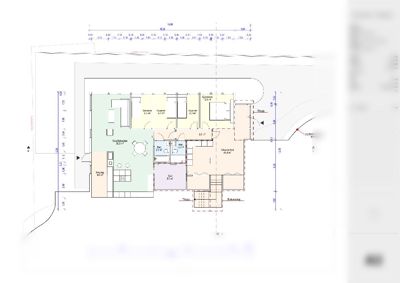 Etasjeplan (1. etasje) som viser romfordeling, dimensjoner og areal for en bolig.