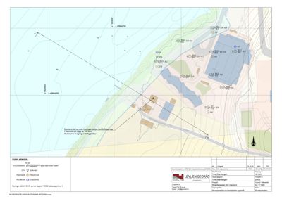 Situasjonsplan som viser tomtens beliggenhet, form og omgivende terreng med høydemålerlinjer.