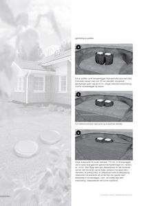 Fotografi av et renseanlegg i graven med instruksjoner om hvordan det skal fylles ut og kobles til.