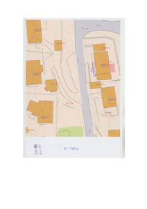 Situasjonsplan som viser tomtens beliggenhet i forhold til nabolag, veier og vannveier.