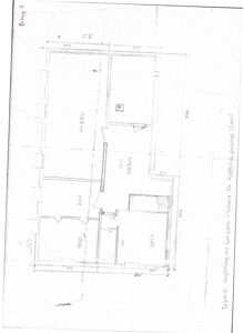 Teknisk detaljtegning som viser romfordeling og dimensjoner for en bolig (Bod, Hobby, Hall, Vask, WC).