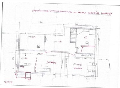 Etasjeplan (B1) med romfordeling, dimensjoner og arealoppdelinger.