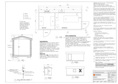 En teknisk detaljtegning som viser oppriss og snitt av en vegg med innbygde rør (elektrorør og hydraulikkrom), inkludert dimensjoner, materialbeskrivelser og konstruksjonsdetaljer.