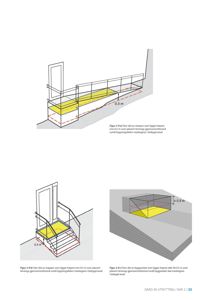 3D-visualiseringer (renderinger) som illustrerer hvordan bygninger eller ramper skal ligge i forhold til terrenget (0,5 m over planert terrengsnittsnivå).
