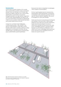 Et 3D-bilde (rendering) som viser en illustrasjon av tomtestruktur og bebyggelse i et område.