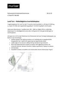 Situasjonsplan som viser plassering av Lund Torv og det foreslåtte lekeplassen i forhold til omgivelsene.