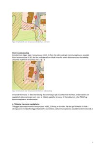 Kartutsnitt som viser hensynssoner for flomfare i et nabolag.