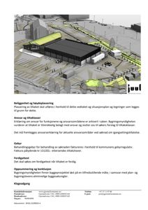 Fotografi av en 3D-modell eller rendering som viser et byggeprosjekt med omgivende infrastruktur, inkludert parkeringsplasser og veier.
