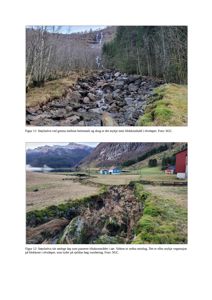 To fotonummeret som Figur 11 og Figur 12 som viser Støylselva i ulike deler av løpet, inkludert bekkenhald og elveløp.