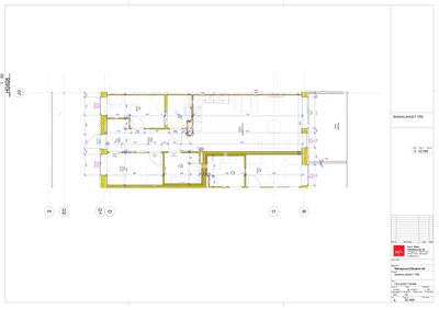 Etasjeplan (02.068) som viser romfordeling, vegger og dører for Bakkalandet TTE.