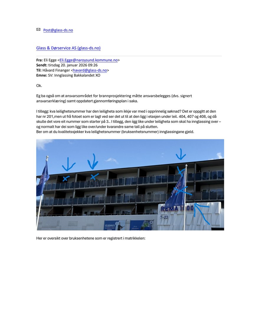 Fotografi av en bygning med blå pilmerker som peker på spesifikke vinduer eller balkonger.